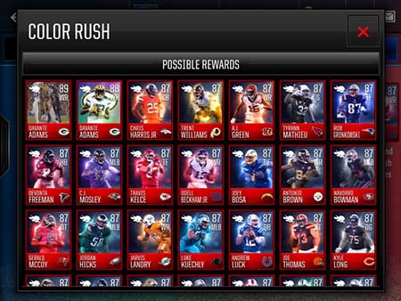 Madden Mobile Color Rush Players Collectibles